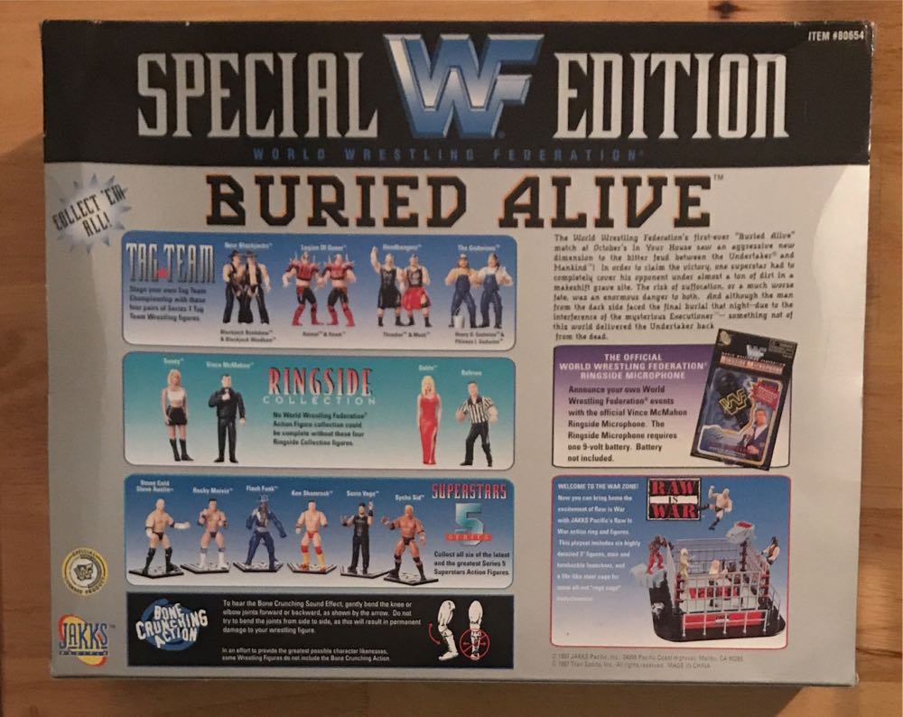 WWF Jakks BCA Buried Alive Special Edition Collector’s Set 4 Pack: The Undertaker, Paul Bearer, Mankind, & The Executioner - WWF Jakks Pacific BCA (WWF Jakks Bone Crunching Action Special Edition Collector’s Set) action figure collectible [Barcode 039897806549] - Main Image 2