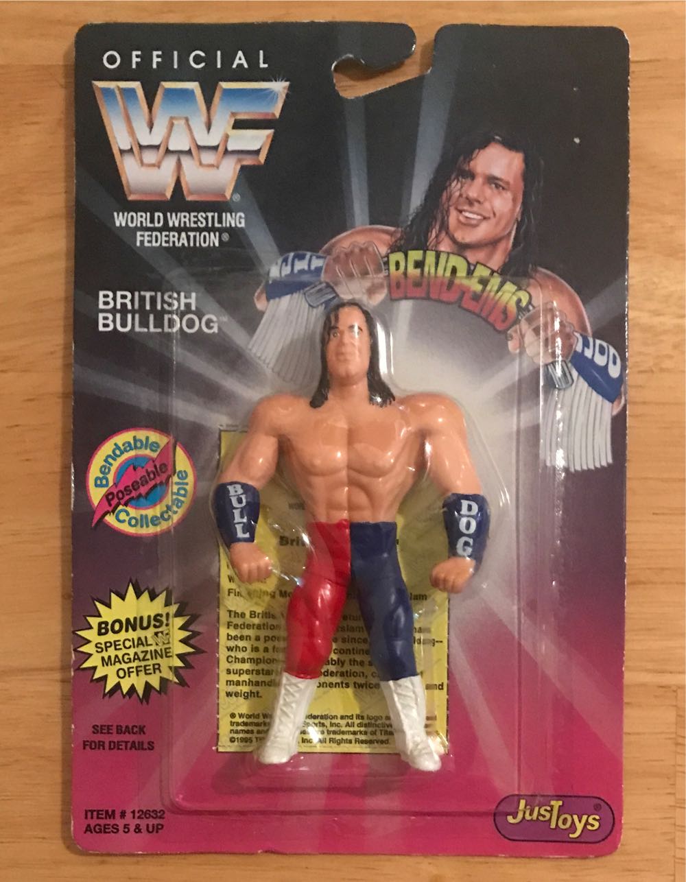 WWF JustToys Bend-Ems Series 2 British Bulldog - WWF JustToys Bend-Ems (WWF JustToys Bend-Ems Series 2) action figure collectible [Barcode 020616126321] - Main Image 1