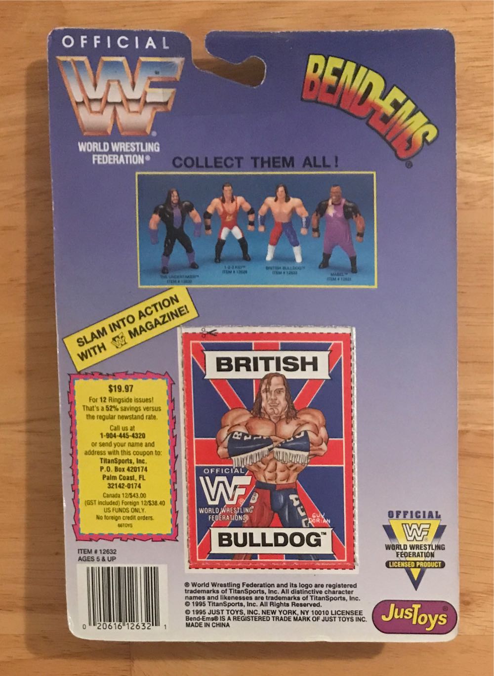 WWF JustToys Bend-Ems Series 2 British Bulldog - WWF JustToys Bend-Ems (WWF JustToys Bend-Ems Series 2) action figure collectible [Barcode 020616126321] - Main Image 2
