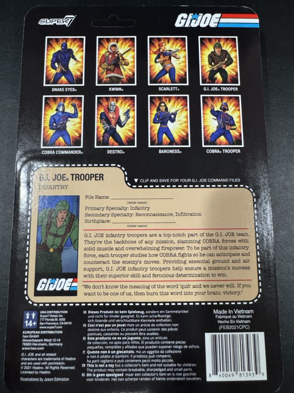 G.I. Joe Trooper - Super7 (G.I. Joe) action figure collectible [Barcode 840049813939] - Main Image 3