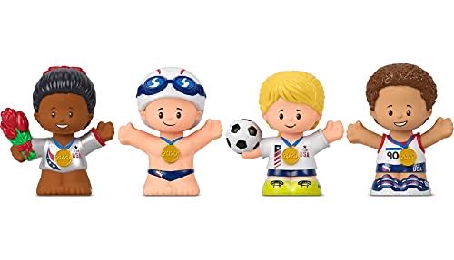 Fisher-price Little People Collector Team Usa New Sports Set 4 Athlete Figures In Gift Package For Fans Ages 1 To 101 Years