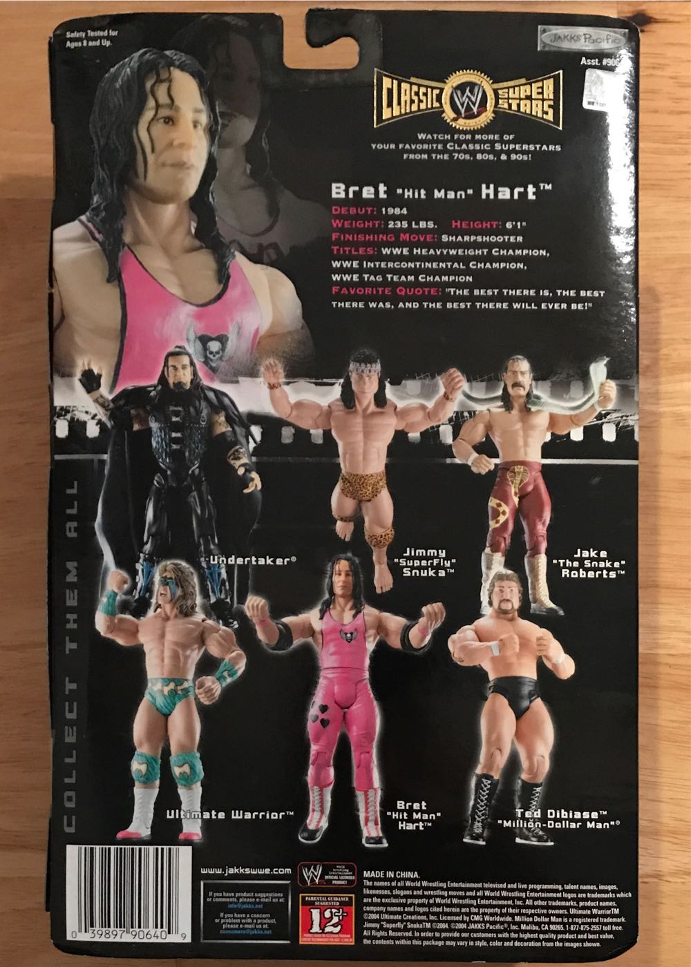 Bret “Hit Man” Hart Jakks Classic Superstars Series 3 - WWE Jakks Pacific Classic Superstars (WWE Jakks Pacific Classic Superstars Series 3) action figure collectible [Barcode 039897906409] - Main Image 2