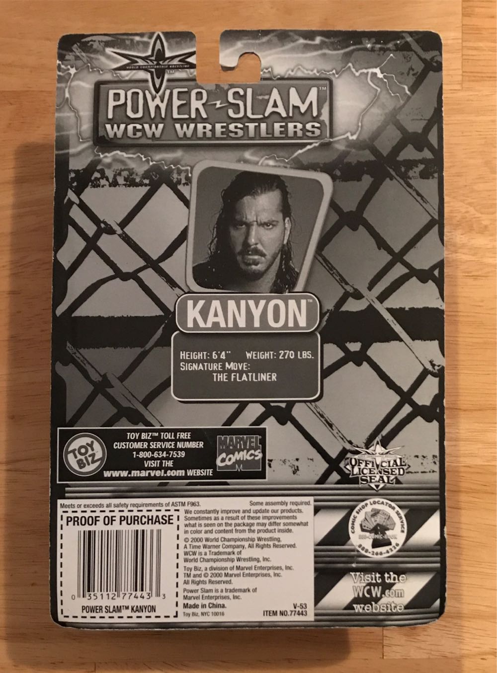 Kanyon [Blue / Yellow] - Toy Biz (WCW - Toy Biz) action figure collectible [Barcode 035112774433] - Main Image 2