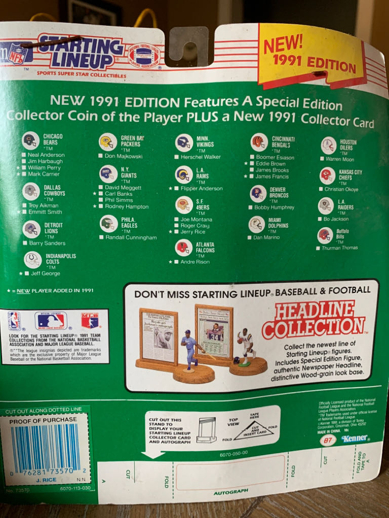 Kenner Starting Lineup NFL 49ers Jerry Rice - Kenner action figure collectible [Barcode 076281735702] - Main Image 2