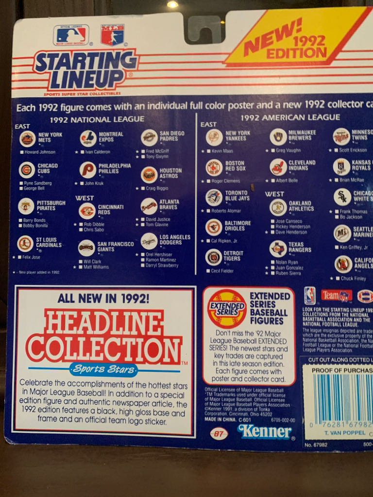 Starting Lineup MLB Todd Van Poppel - Kenner action figure collectible [Barcode 076281679822] - Main Image 2