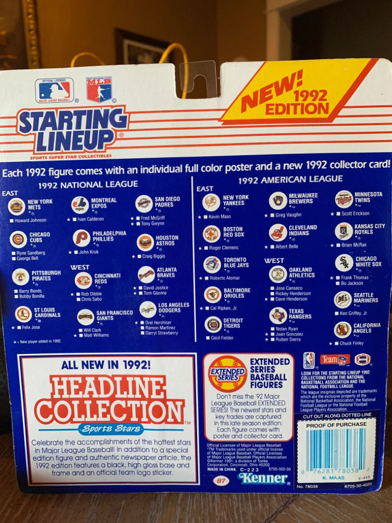 Starting Lineup MLB Kevin Maas - Kenner action figure collectible [Barcode 076281780382] - Main Image 2