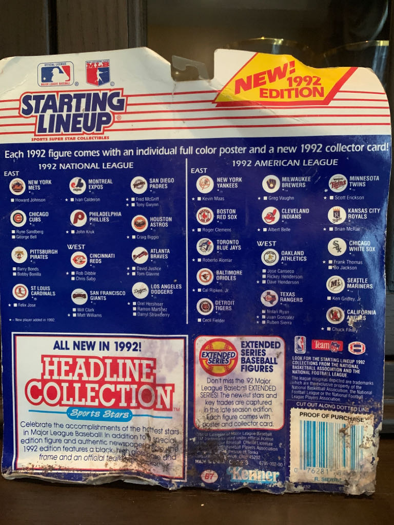 Starting Lineup MLB Ruben Sierra - Kenner action figure collectible - Main Image 2