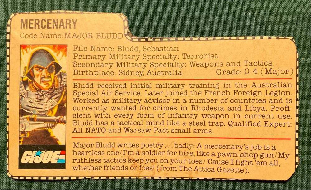GI Joe- Major Bludd - Hasbro (G.I. Joe - A Real American Hero) action figure collectible - Main Image 3