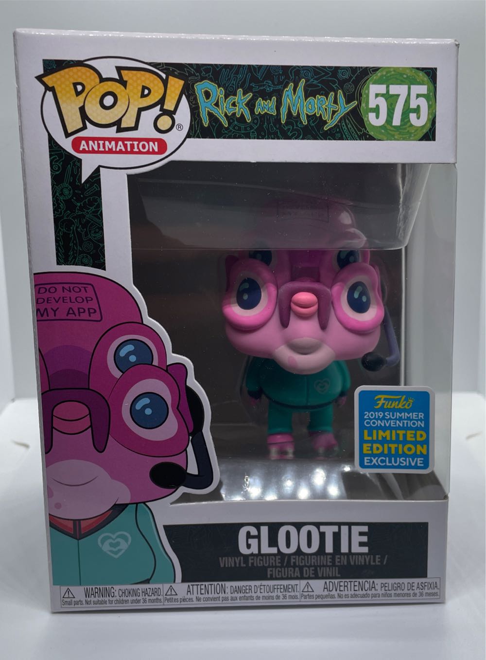 Funko Pop! Rick And Morty Glootie Exclusive Vinyl Figure Shared Sticker Summer Convention Sdcc  action figure collectible [Barcode 889698403863] - Main Image 2
