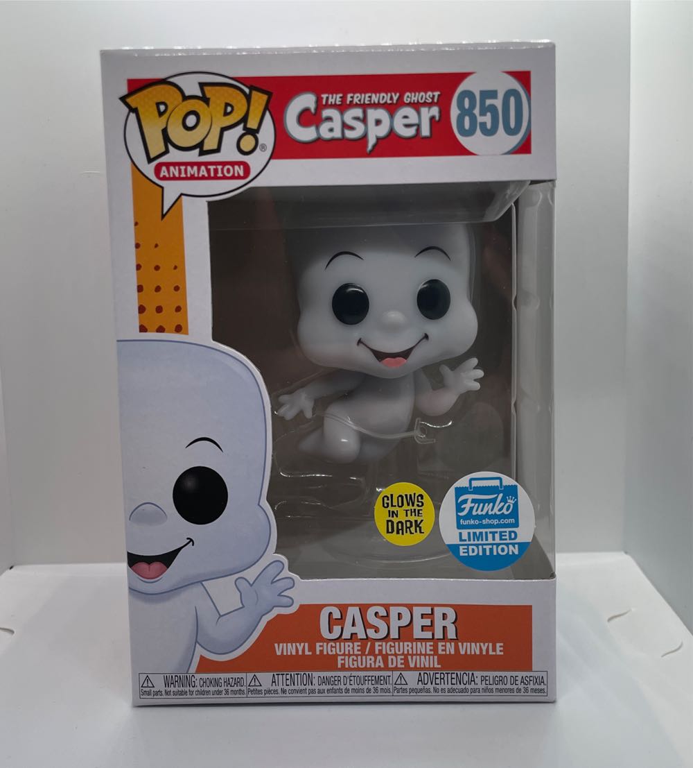 Casper Funko Pop! Glow In The Dark Gitd Casper #850 Shop Exclusive  action figure collectible [Barcode 889698436830] - Main Image 2