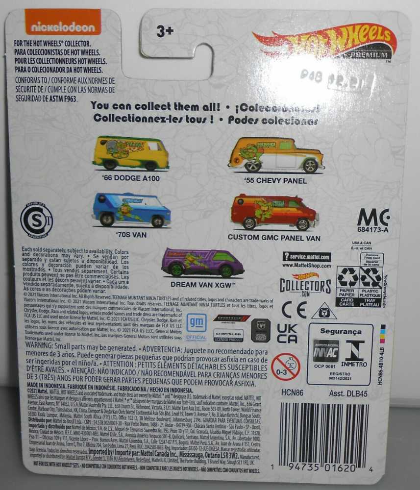 TMNT: Hot Wheels Teenage Mutant Ninja Turtles 66’ Dodge A100 1/5 - Hot Wheels (Teenage Mutant Ninja Turtles) action figure collectible [Barcode 194735016204] - Main Image 3