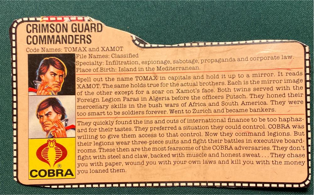 Tomax And Xamot V1 - Hasbro (GI Joe: A Real American Hero) action figure collectible - Main Image 2