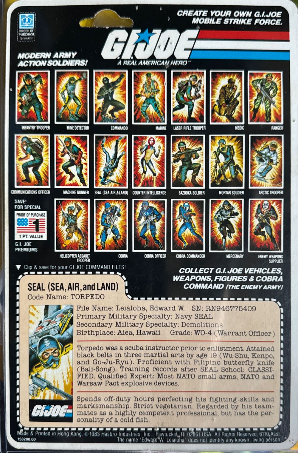 G.I. Joe (ARAH ’83) - Torpedo - Hasbro (G.I. Joe - A Real American Hero) action figure collectible - Main Image 3
