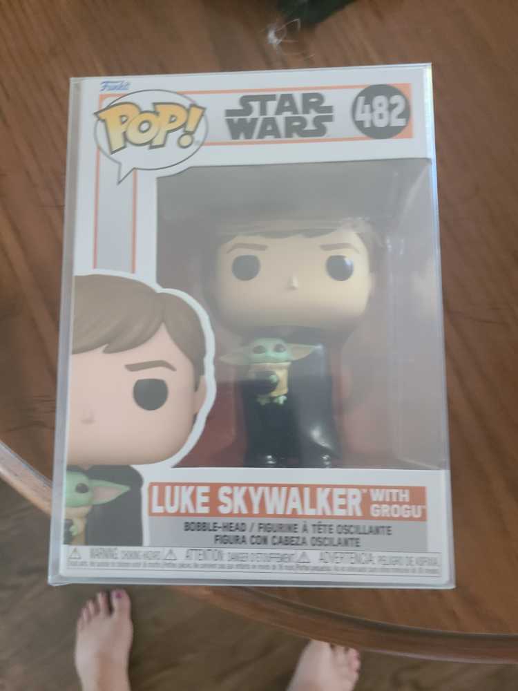 Pop! Star Wars (The Mandalorian): #482 Luke Skywalker With Grogu - Funko (Star Wars The Mandalorian) action figure collectible [Barcode 889698582902] - Main Image 2