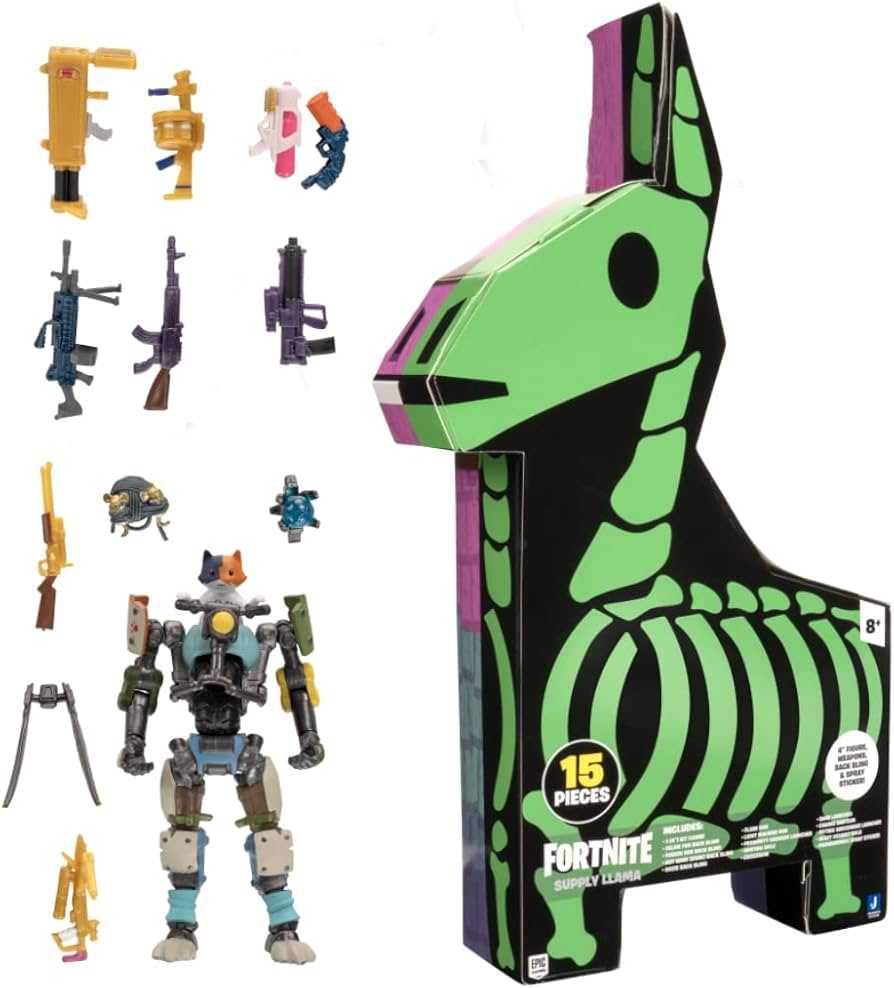 Fortnite Supply Llama Includes Highly-detailed And Articulated 4-inch Kit Figure 9 Weapons 4 Back Bling More Outfits Dropping Soon  (Fortnite 4” Figure Collection) action figure collectible [Barcode 191726405719] - Main Image 2