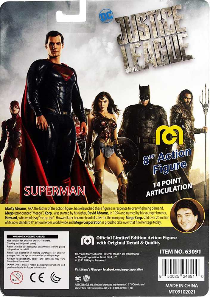 Superman (Henry Cavil) - MEGO Corp. (Justice League (2017)) action figure collectible [Barcode 850025246910] - Main Image 2