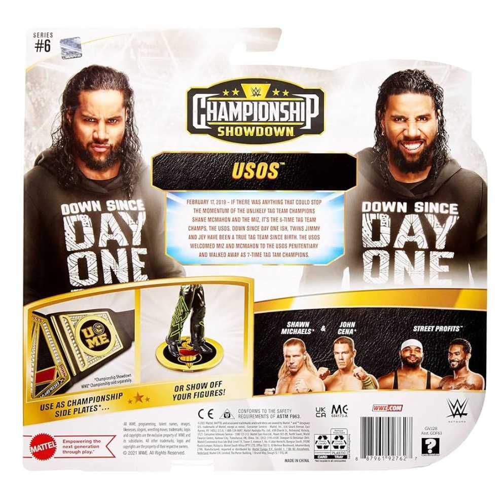 Jimmy & Jey Uso Championship Showdown - Mattel (Championship Showdown) action figure collectible [Barcode 887961927627] - Main Image 2