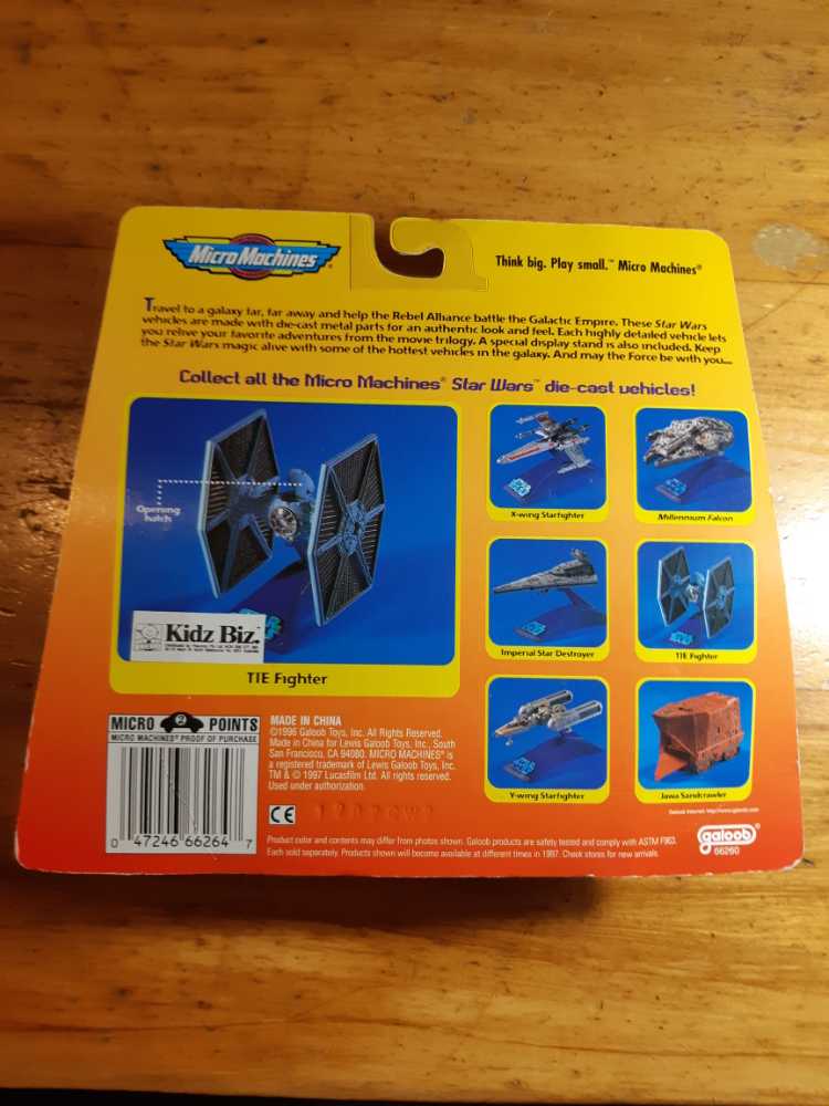 Die-Cast Metal Tie Fighter 66260 - Micro Machines (Micromachines: Star Wars) action figure collectible [Barcode 047246662647] - Main Image 2