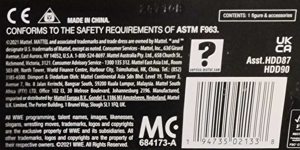 Earthquake - Mattel (WWE Elite Royal Rumble 2022) action figure collectible [Barcode 194735021338] - Main Image 4