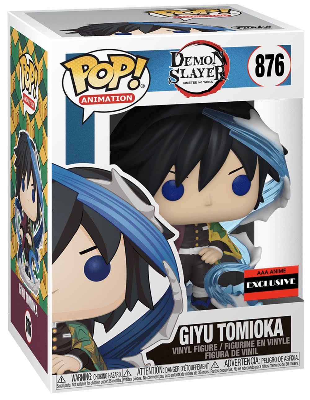 Demon Slayer Giyu Tomioka # 876 AAA Anime Exclusive  - Demon Slayer Funko Pops (Demon Slayer: Kimetsu no Yaiba) action figure collectible [Barcode 889698517218] - Main Image 2