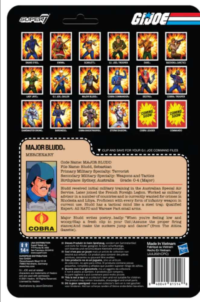 Major Bludd - Super7 (G.I. Joe) action figure collectible [Barcode 840049815148] - Main Image 2