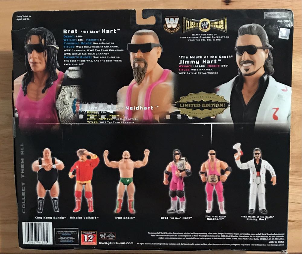 WWE The Hart Foundation - Jakks Pacific, Inc (WWE Classic Superstars) action figure collectible [Barcode 039897918259] - Main Image 2