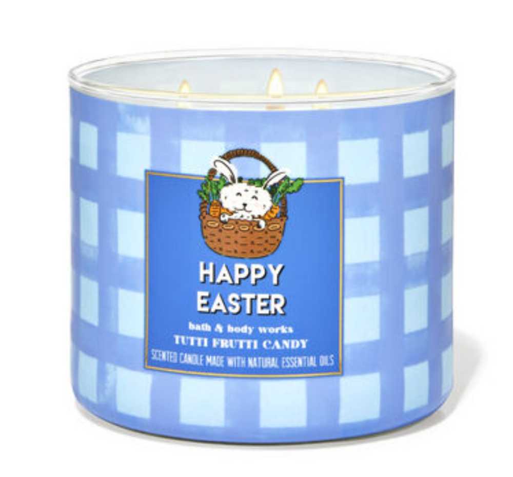 CANDLE: Easter Bath and Bodyworks Happy Easter Tutti Fruity Candy Candy 2022 - Bath & Bodyworks Candle (Easter Candles) action figure collectible [Barcode 667556243451] - Main Image 4