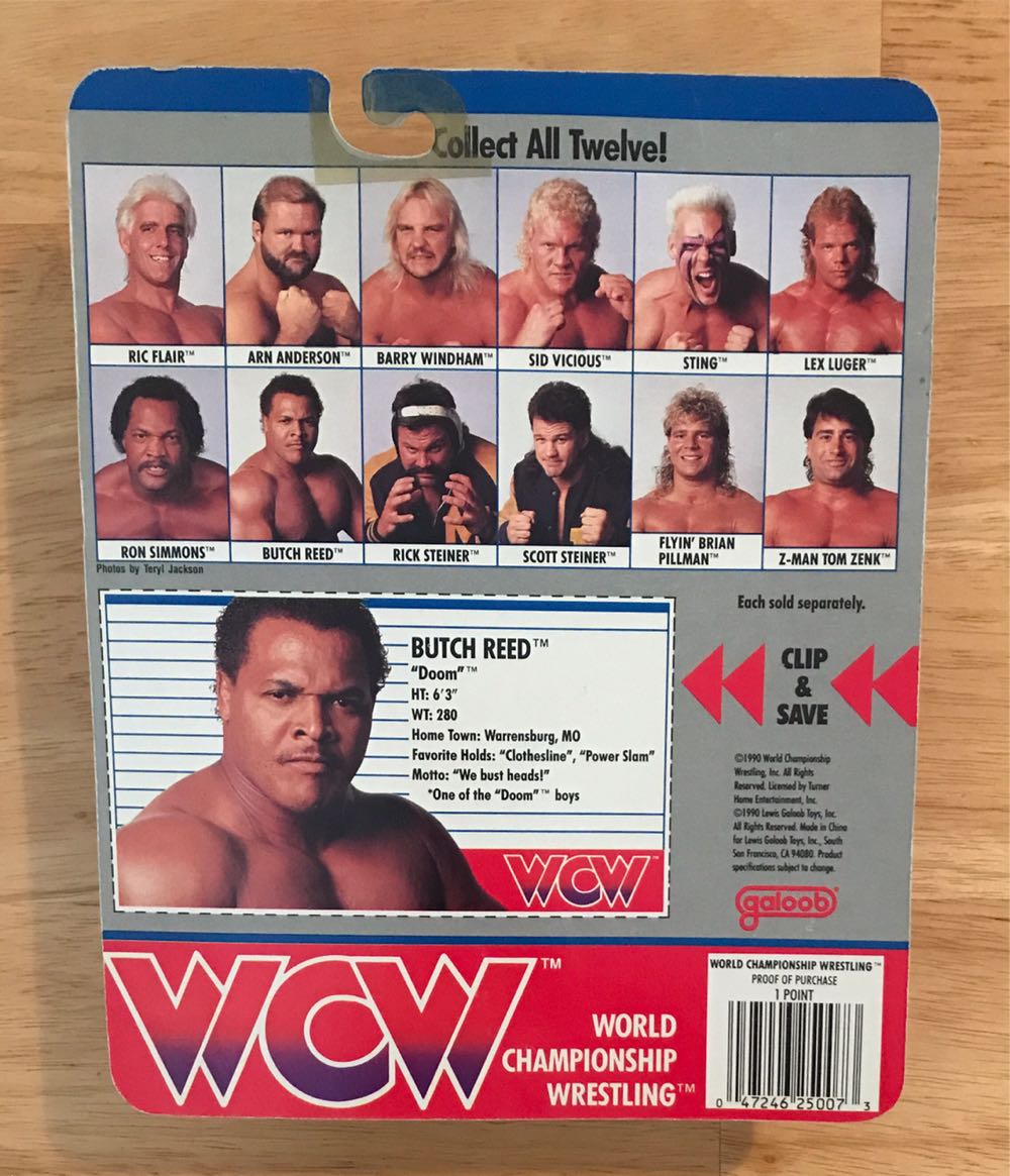 WCW Galoob Series 1: Butch Reed - WCW Galoob (WCW Galoob Series 1) action figure collectible [Barcode 047246250073] - Main Image 2