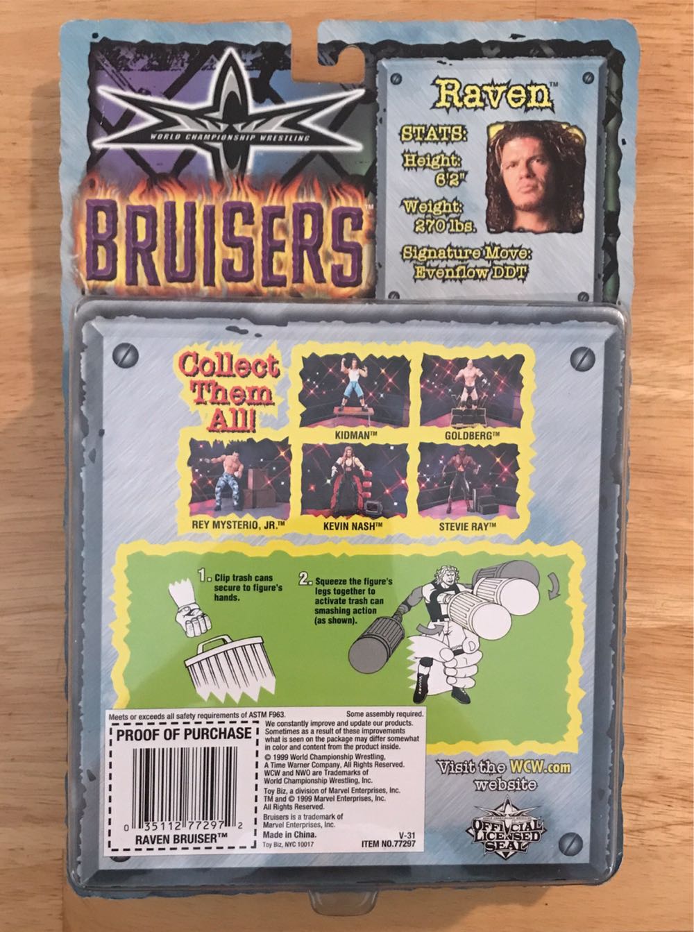WCW ToyBiz Bruisers Series: Raven - WCW Toybiz (WCW ToyBiz Bruisers Series) action figure collectible [Barcode 035112772972] - Main Image 2