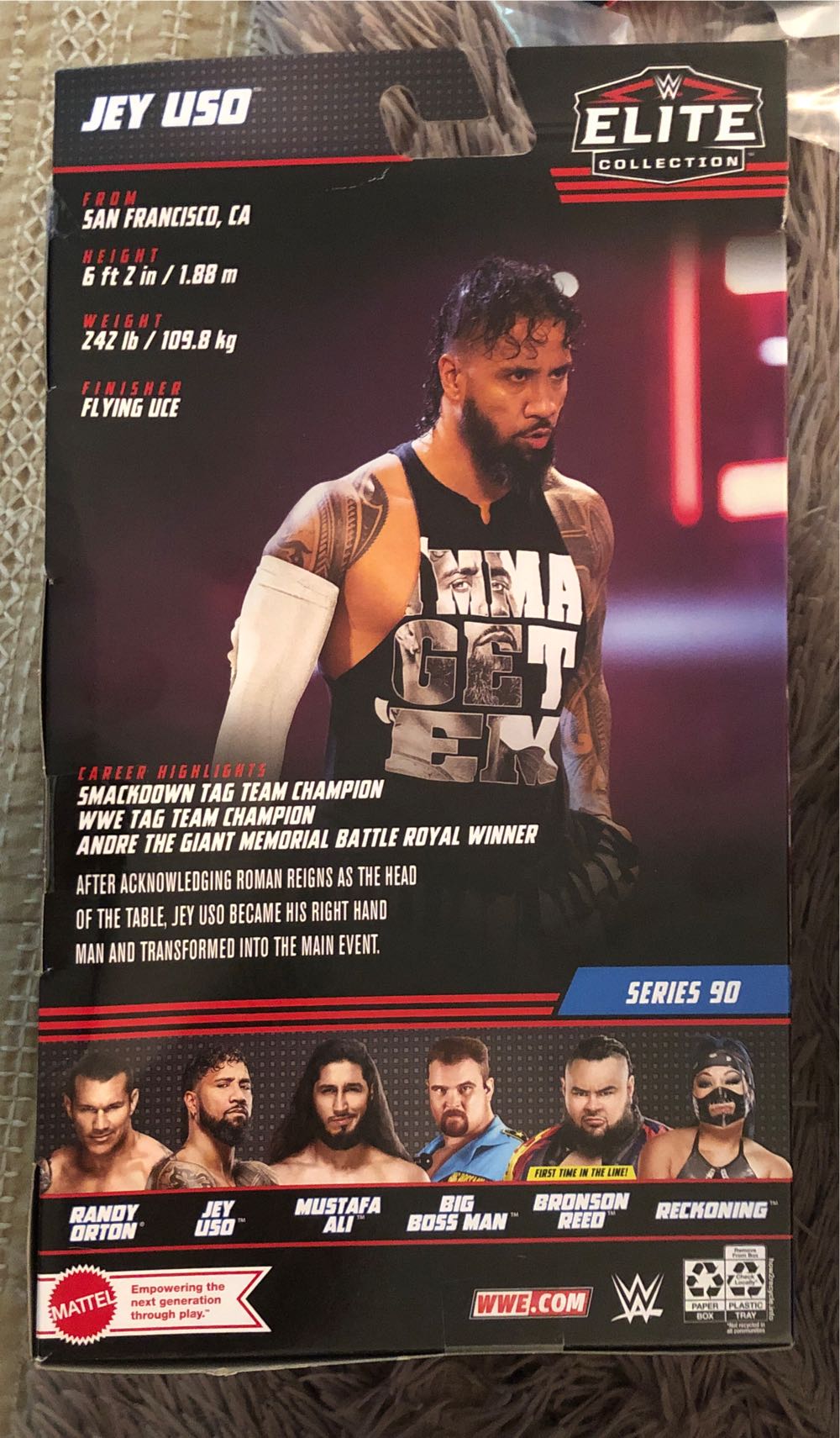 Jey Uso (Elite) - Mattel Wwe (WWE Elite 90) action figure collectible [Barcode 194735021970] - Main Image 2