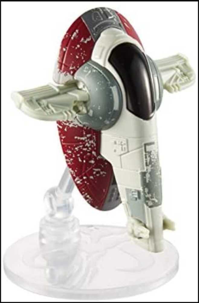 Hot Wheels Star Wars Starships  Die Cast VehicleHot Wheels Star Wars Vehicle Boba Fett’s Starship Slave-1  White Card MANDO - Hot Wheels from Mattel (Star Wars Hot Wheels) action figure collectible [Barcode 887961947694] - Main Image 4