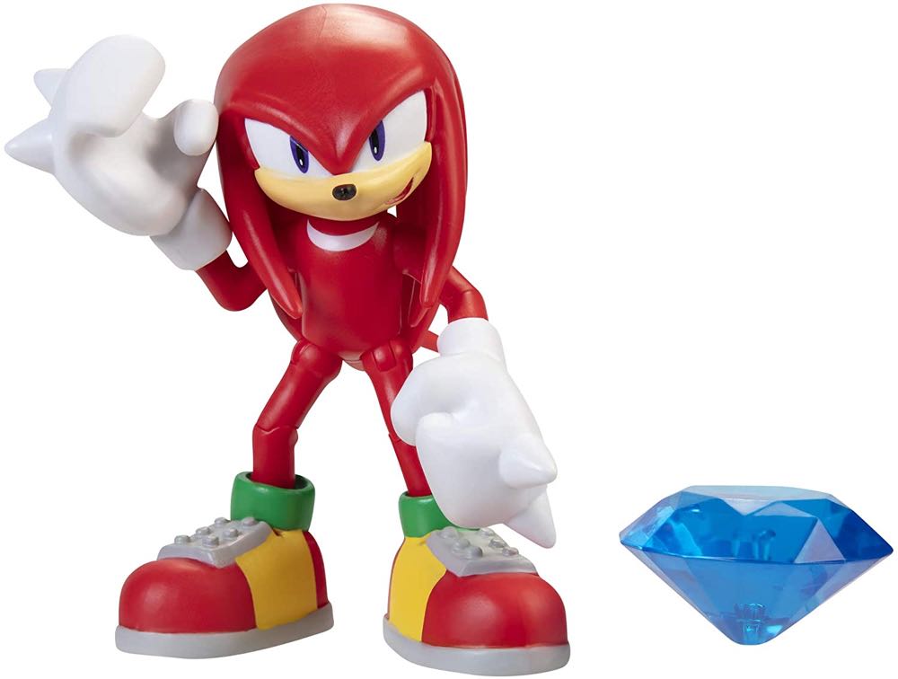 Knuckles With Blue Chaos Emerald - Jakks Pacific (Modern Style) action figure collectible [Barcode 192995407015] - Main Image 2