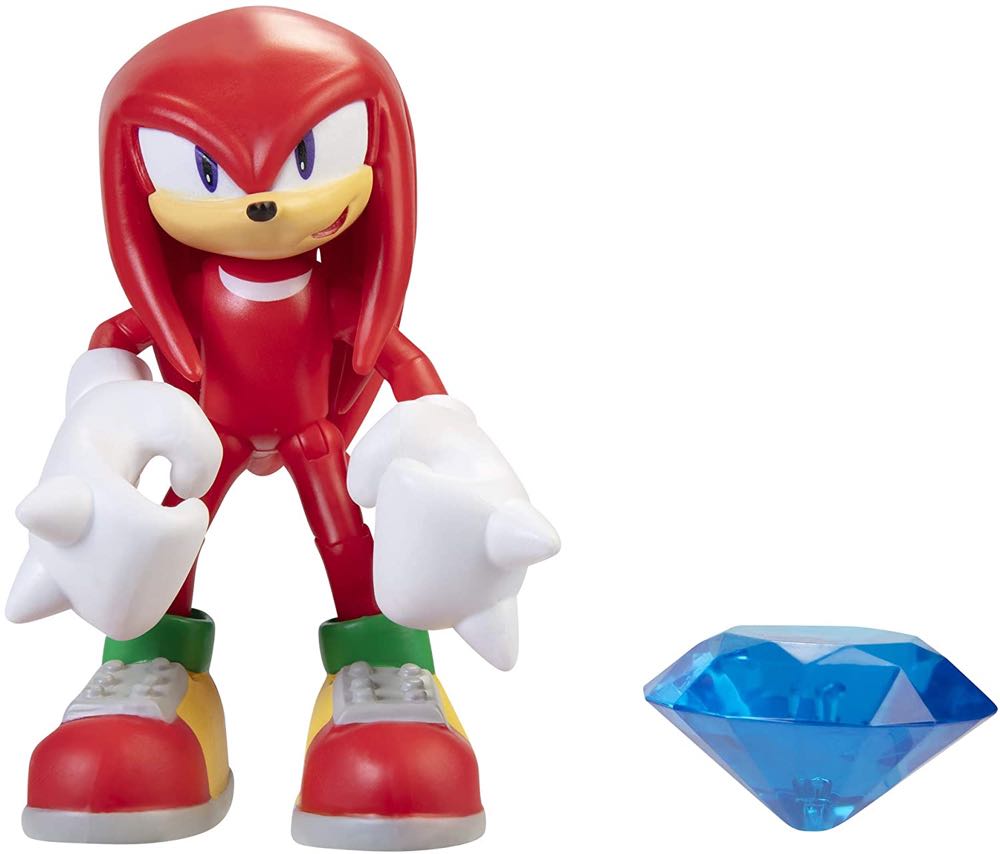 Knuckles With Blue Chaos Emerald - Jakks Pacific (Modern Style) action figure collectible [Barcode 192995407015] - Main Image 4