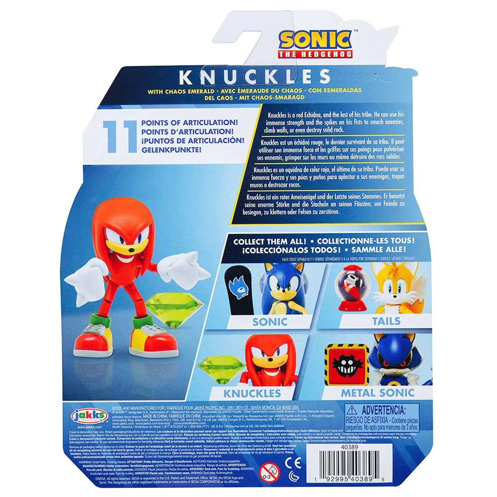 Knuckles With Green Emerald - Jakks Pacific (Modern Style) action figure collectible [Barcode 192995403895] - Main Image 2