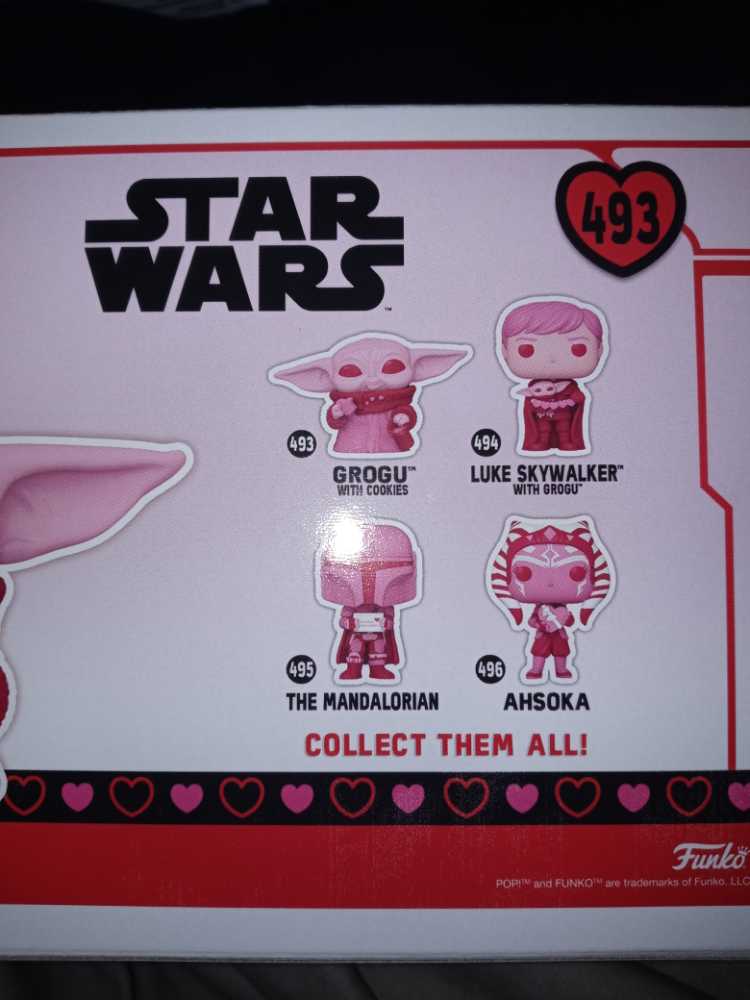 *Funko Pop Star Wars Grogu  Valentines Day: Grogu #493 - Funko (Valentine’s Day Star Wars) (Valentine’s Day Star Wars) action figure collectible [Barcode 889698601245] - Main Image 2