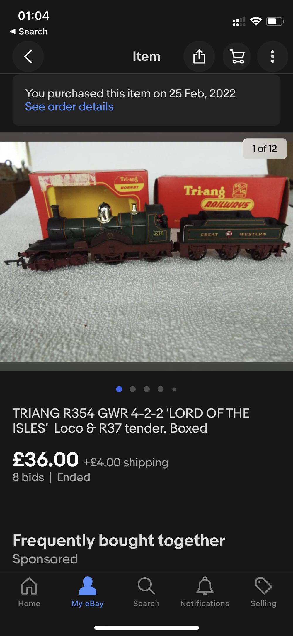 TRIANG R354 GWR 4-2-2 ’LORD OF THE ISLES’  Loco & R37 tender - Tri-ang action figure collectible - Main Image 1