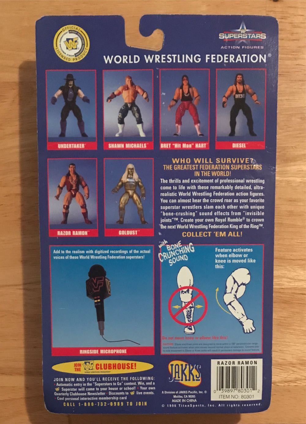 WWF Jakks Pacific BCA Superstars Series 1 (J Hook Card): Razor Ramon - WWF Jakks Pacific BCA (WWF Jakks Pacific BCA Superstars Series 1 (J Hook Card)) action figure collectible [Barcode 039897803012] - Main Image 2