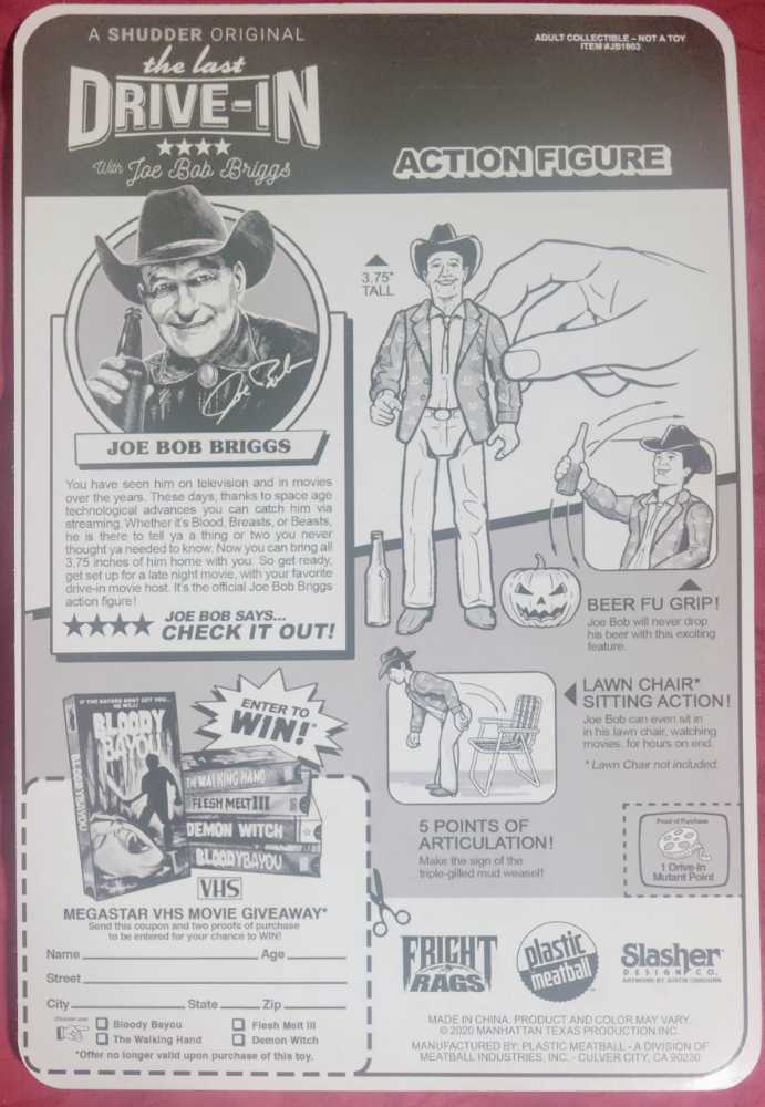 Joe Bob Briggs Halloween Hootenanny Action Figure  - Plastic Meatball (The Last Drive-In with Joe Bob Briggs) action figure collectible - Main Image 2