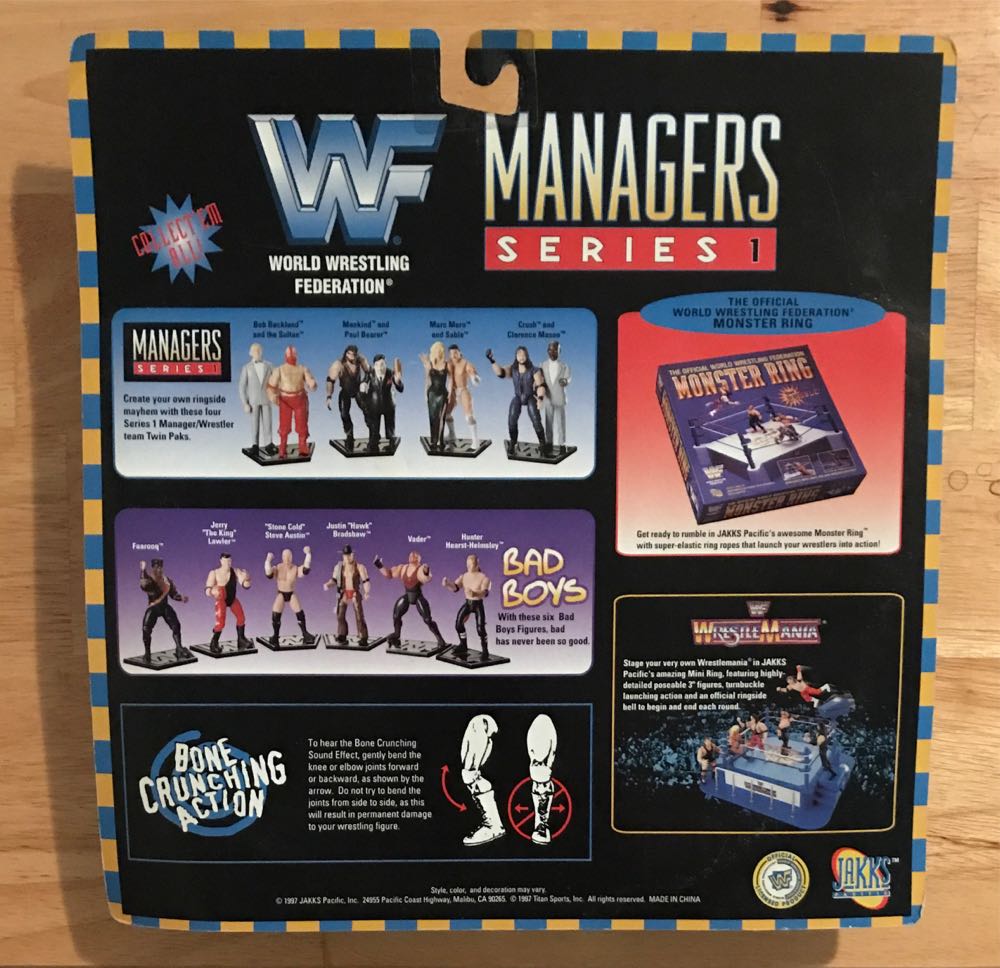 WWF Jakks Pacific BCA Managers 2 Packs Series 1: Crush & Clarence Mason - WWF Jakks Pacific BCA (WWF Jakks Pacific BCA Managers 2 Packs Series 1) action figure collectible [Barcode 039897812038] - Main Image 2