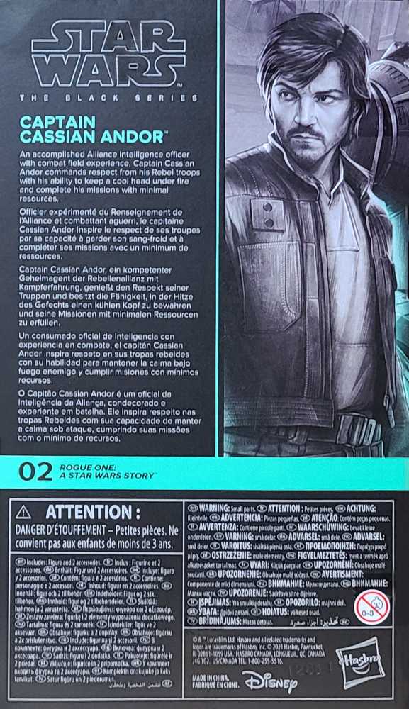 Captain Cassian Andor - Hasbro (Star Wars Black 6”) (Rogue One: A Star Wars Story) action figure collectible [Barcode 5010993899722] - Main Image 2