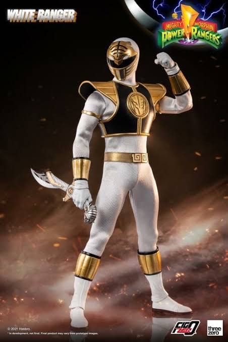 Threezero Mighty Morphin Power Rangers: White Ranger 1:6 Scale Figzero Collectible Figure Multicolor - Threezero (Mighty Morphin Power Rangers) action figure collectible [Barcode 4897056206144] - Main Image 3