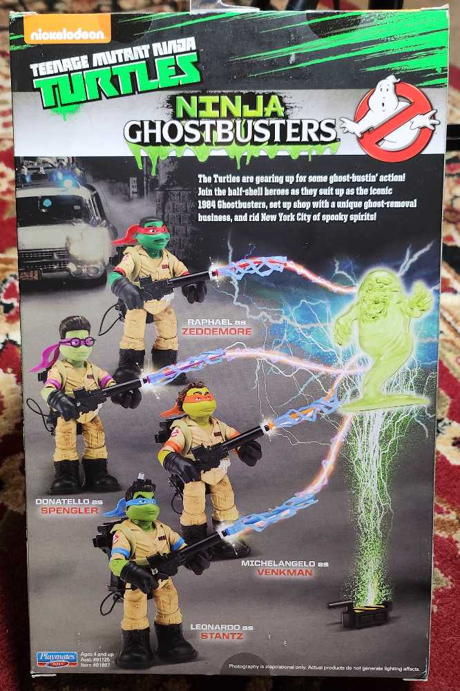 Teenage Mutant Ninja Turtles Ghostbusters Crossover Ninja Ghostbusters Raphael as Zeddemore  - Playmates action figure collectible [Barcode 043377918974] - Main Image 2