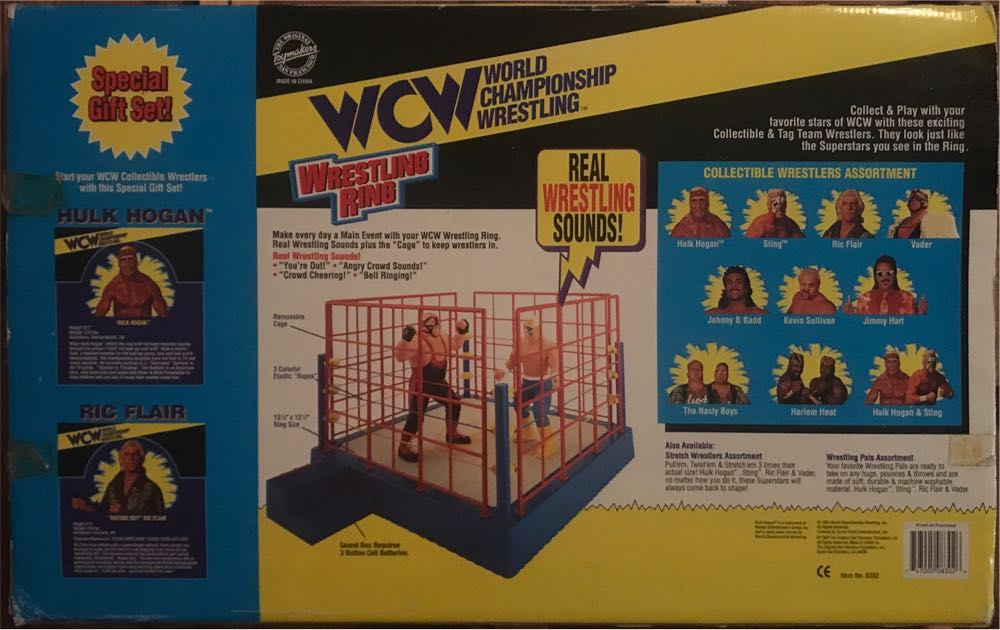 WCW OSFTM Wrestling Ring With Real Wrestling Sounds & Cage! (Gift Set With Hulk Hogan & “Nature Boy” Ric Flair Figures) - WCW Original San Francisco Toymakers Inc. (WCW OSFTM Wrestling Ring With Real Wrestling Sounds & Cage! (Gift Set With Hulk Hogan & “Nature Boy” Ric Flair Figures)) action figure collectible [Barcode 747005083026] - Main Image 3