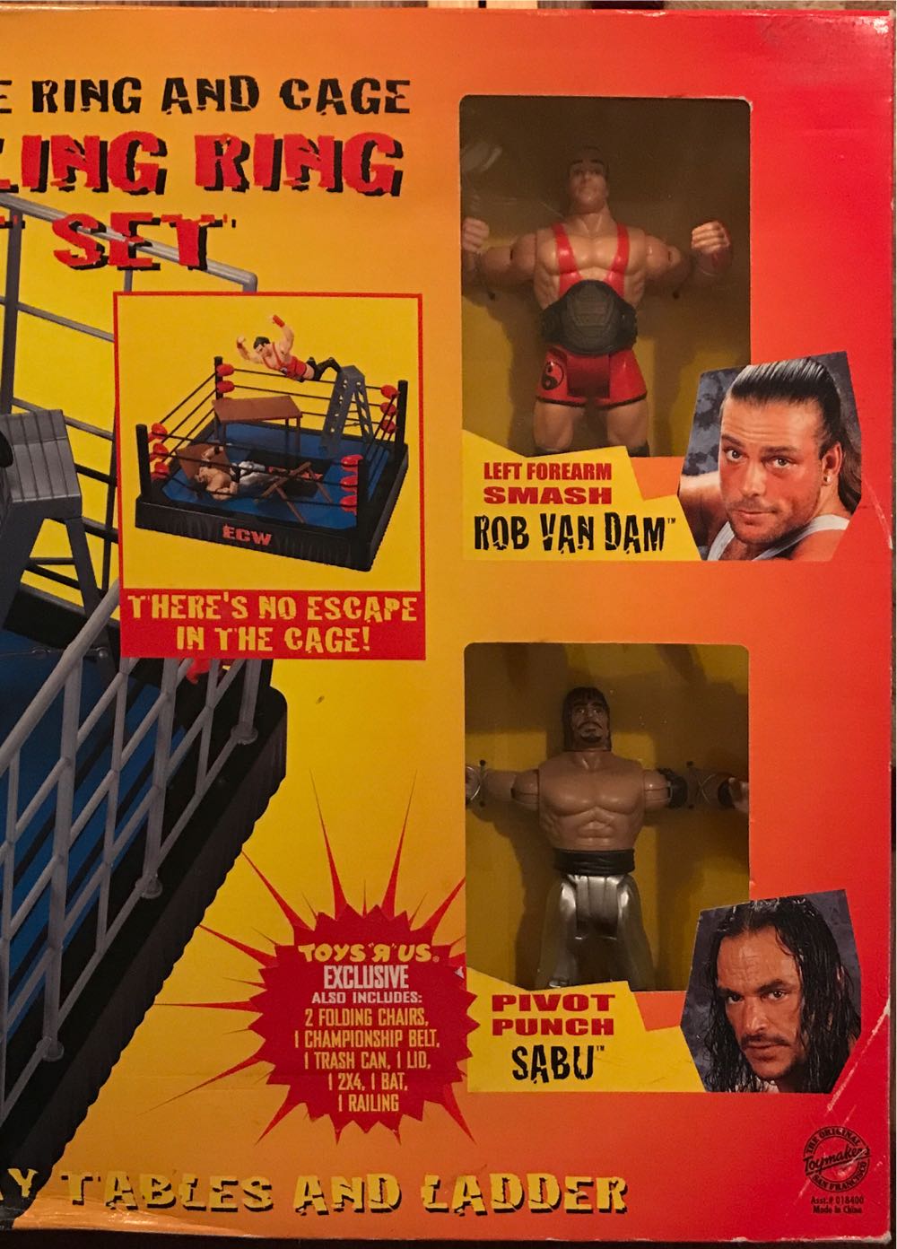 ECW OSFTM Ultimate Ring And Cage Wrestling Ring Gift Set (With Exclusive Rob Van Dam & Sabu) - ECW Original San Francisco Toymakers, Inc. (ECW OSFTM Ultimate Ring And Cage Wrestling Ring Gift Set (With Exclusive Rob Van Dam & Sabu)) action figure collectible [Barcode 747005018400] - Main Image 3