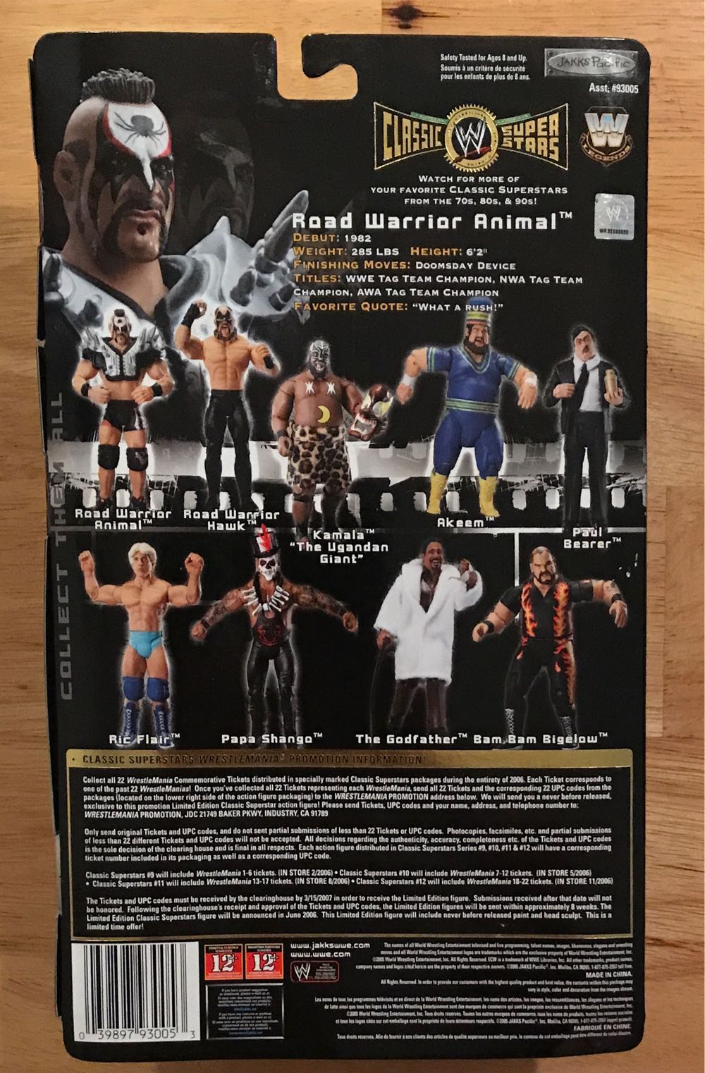 Animal - Jakks Pacific (WWE Classic Superstars) action figure collectible [Barcode 039897930053] - Main Image 2
