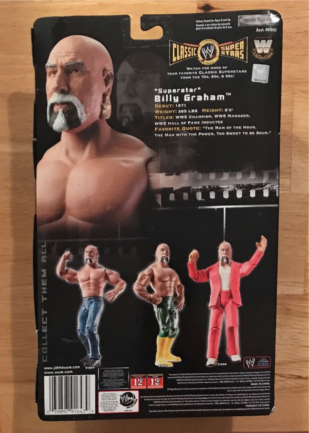 WWE Jakks Pacific Classic Superstars Series 7: “Superstar” Billy Graham (Old, Jeans Variant) - WWE Jakks Pacific Classic Superstars (WWE Jakks Pacific Classic Superstars Series 7) action figure collectible [Barcode 039897916439] - Main Image 2