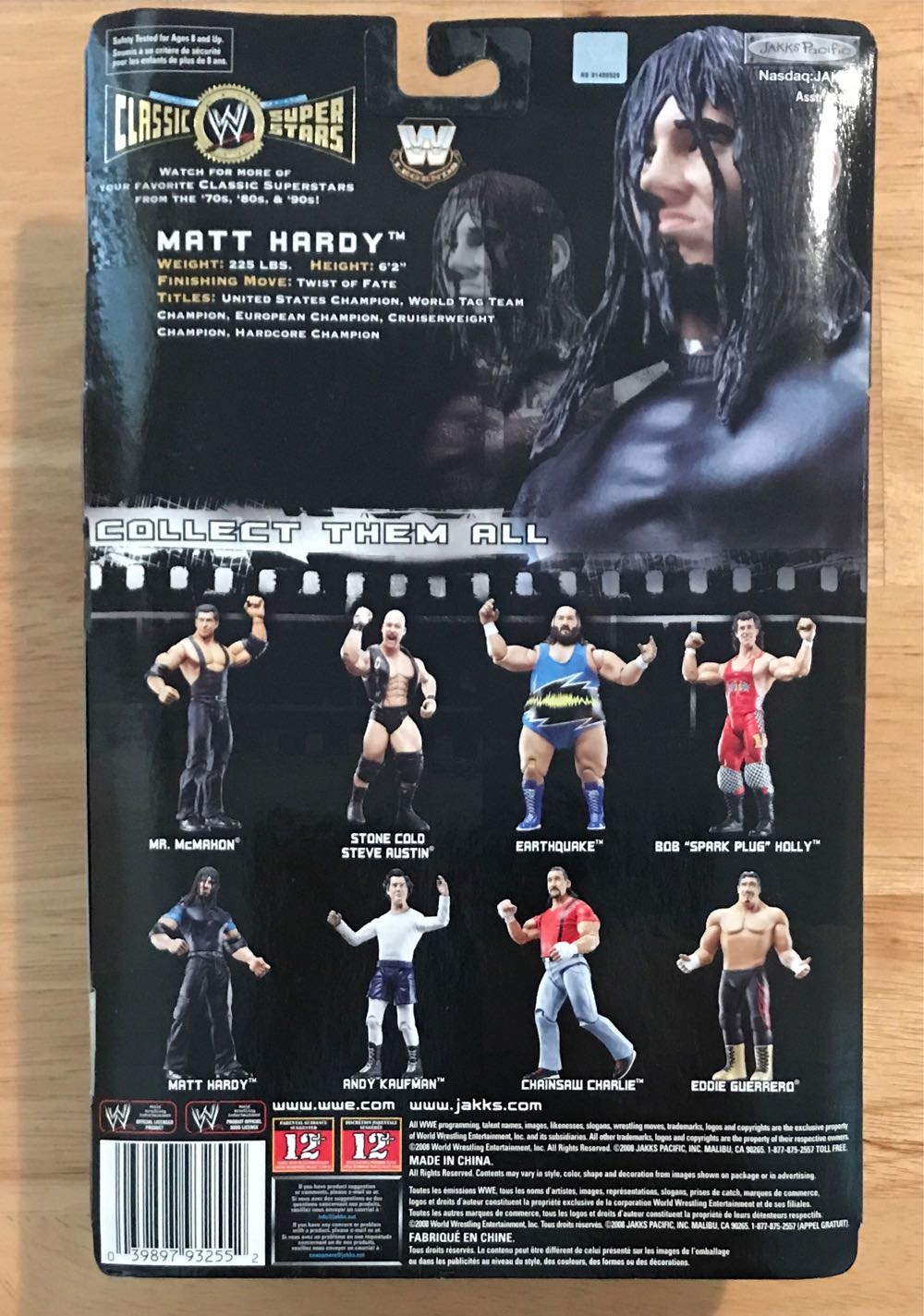 WWE Jakks Pacific Classic Superstars Series 22: Matt Hardy - WWE Jakks Pacific Classic Superstars (WWE Jakks Pacific Classic Superstars Series 22) action figure collectible [Barcode 039897932552] - Main Image 2