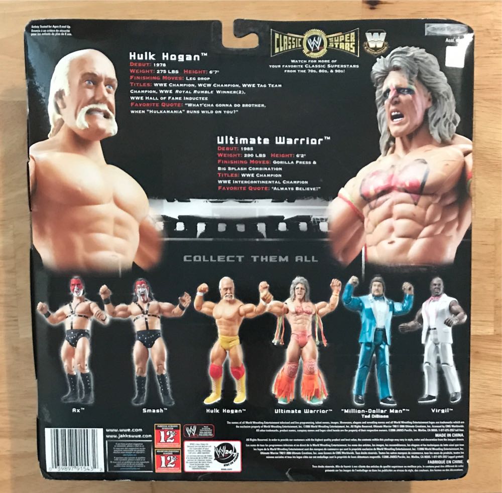 WWE Jakks Pacific Classic Superstars Series Limited Edition 2 Pack: Hulk Hogan Vs. Ultimate Warrior - WWE Jakks Pacific Classic Superstars (WWE Jakks Pacific Classic Superstars Series Limited Edition 2 Pack) action figure collectible [Barcode 039897915432] - Main Image 2