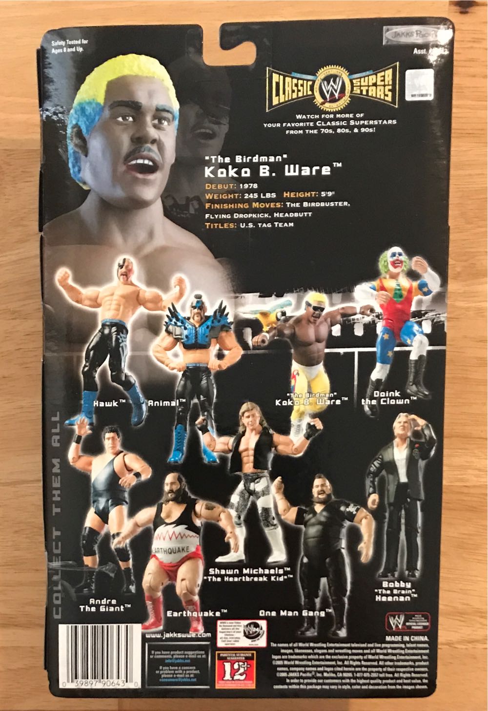 Koko B. Ware - Jakks Pacific (WWE Classic Superstars) action figure collectible [Barcode 039897906430] - Main Image 2