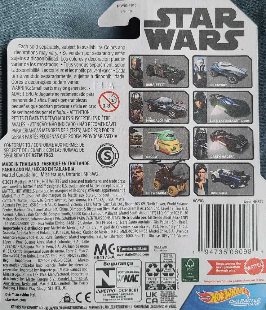 Hot Wheels Star Wars Character Luke Skywalker (Jedi) 2022  MANDO - Hot Wheels from Mattel (Star Wars Hot Wheels) action figure collectible [Barcode 194735060986] - Main Image 2